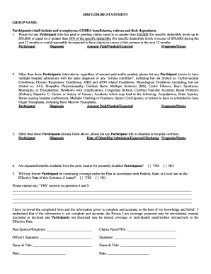 Health Insurance Disclosure Statement