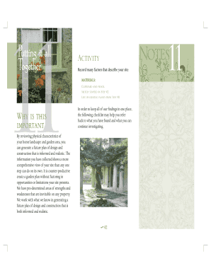 Home Garden and Landscape Site Assessment Checklist