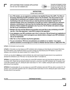QPP Contributions Change Application