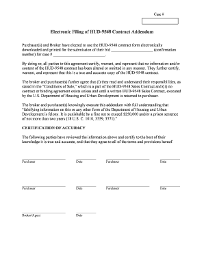 HUD-9548 Contract Addendum