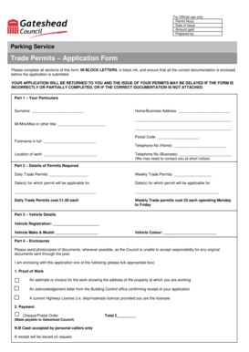 Trade Permit Application Form