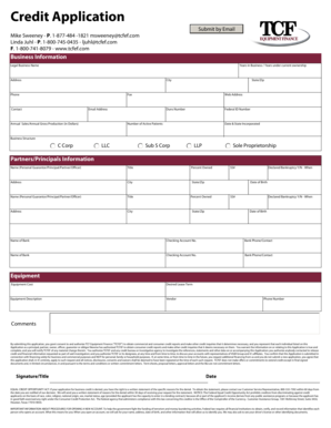 Business Credit Application Form