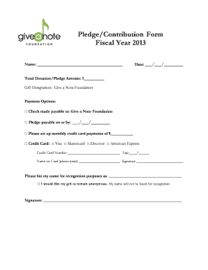 Pledge/Contribution Form