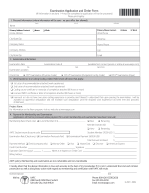 AAPC Examination Application and Order Form