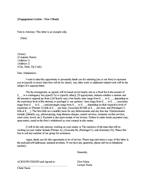 Engagement Letter for New Client