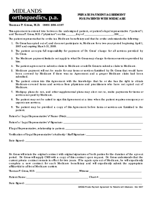 Private Payment Agreement for Medicare Patients