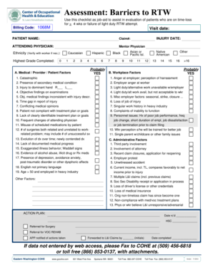 Worker Injury Evaluation Checklist