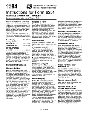 Instructions for Form 6251