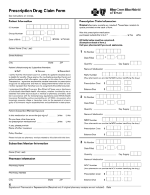 Prescription Drug Claim Form