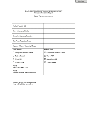 Attendance Correction Request Form