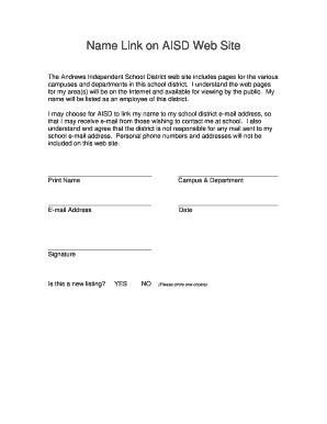 AISD Employee Web Listing Consent