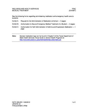 Texas School Medication Authorization Forms