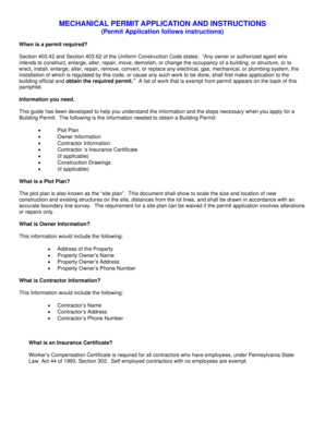 Mechanical Permit Application