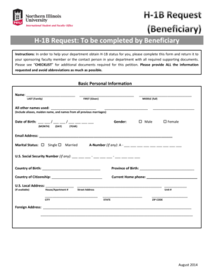 H-1B Request Form