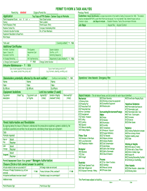 Permit to Work & Task Analysis