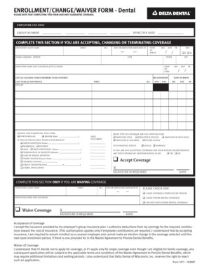 Dental Enrollment/Change/Waiver Form