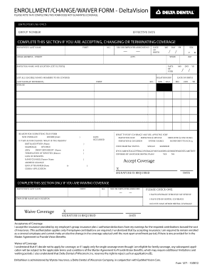 DeltaVision Enrollment/Change/Waiver Form