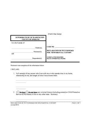 Declaration of Petitioner for Nonparental Custody