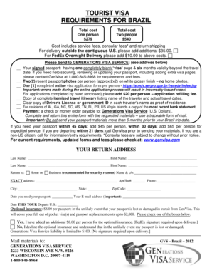 Brazil Tourist Visa Application