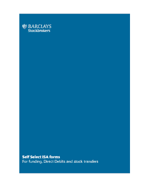 Barclays Stockbrokers ISA Funding Forms