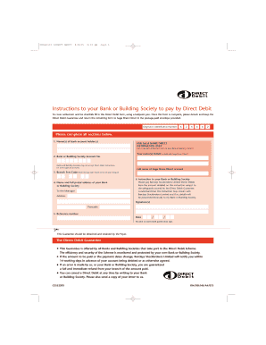 Saga Share Direct Direct Debit Form