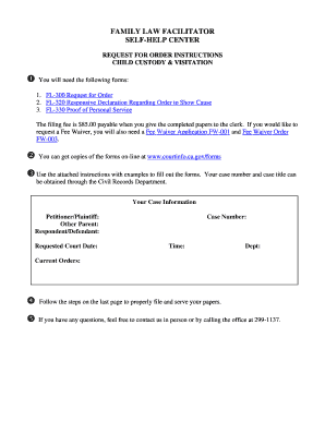 California Child Custody Request for Order