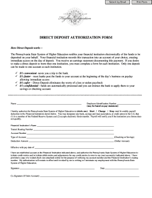 Direct Deposit Authorization Form
