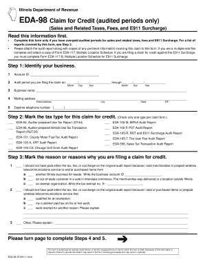 Illinois EDA-98 Claim for Credit