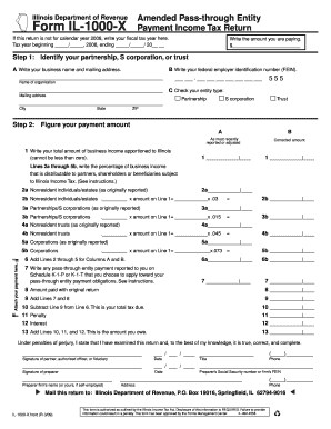 Illinois Amended Pass-through Entity Payment Income Tax Return