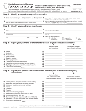 Illinois Schedule K-1-P Tax Form