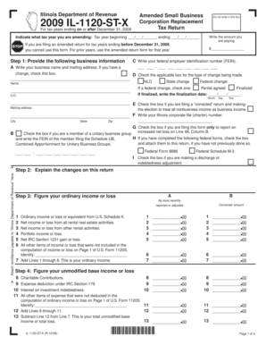 Illinois Amended Small Business Tax Return