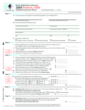Illinois Form IL-1040 Individual Income Tax Return
