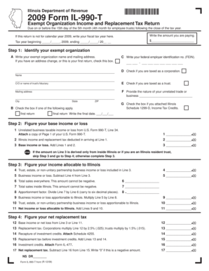 Illinois Form IL-990-T Exempt Organization Income and Replacement Tax Return
