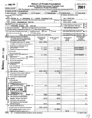 IRS Form 990-PF 2001