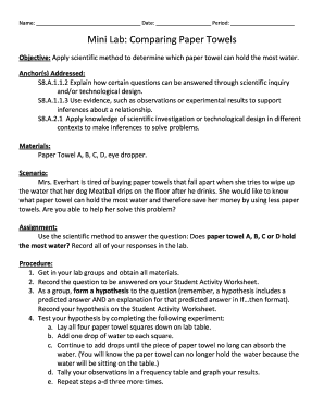 Science Lab Worksheet