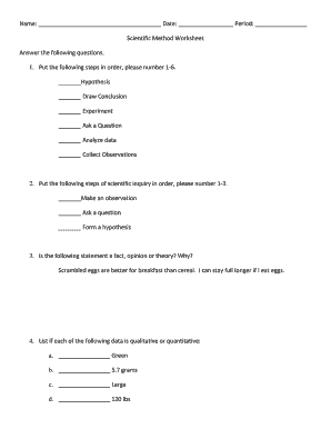 Scientific Method Worksheet