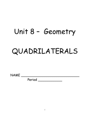 Geometry Quadrilaterals Worksheet