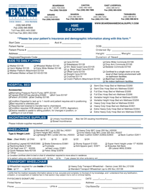 Medical Supply Order Form