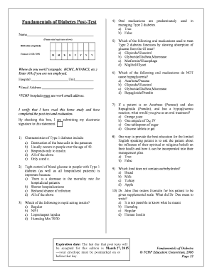 Fundamentals of Diabetes Post-Test