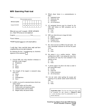 MRI Scanning Post-test
