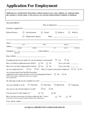 Employment Application Form