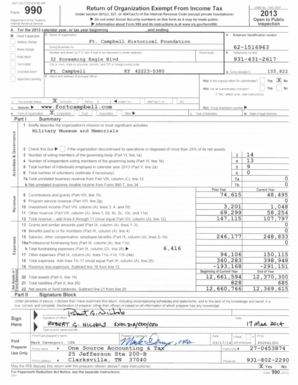 Form 990 2013 Tax Return