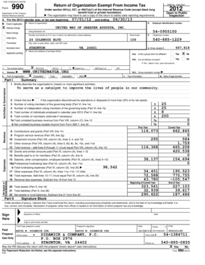 Form 990 2012 Tax Return