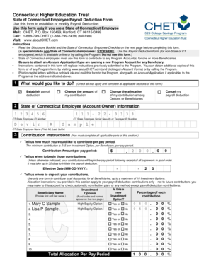 Connecticut State Employee Payroll Deduction Form