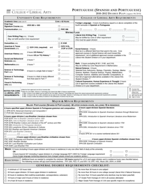 University of Texas Degree Plan Form