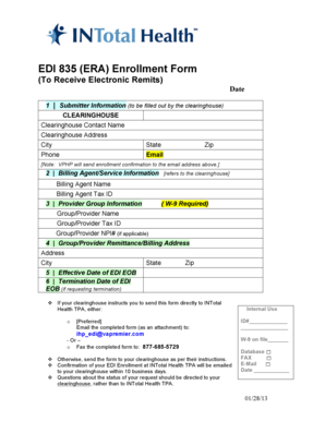 EDI 835 Enrollment Form