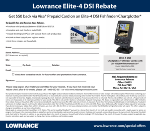 Lowrance Elite-4 DSI Rebate Form