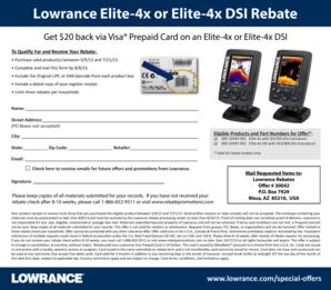 Lowrance Elite-4x Rebate Form