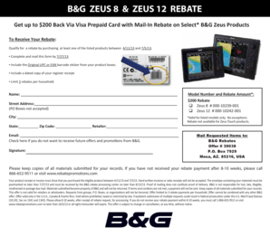 B&G Zeus 8 & 12 Rebate Form