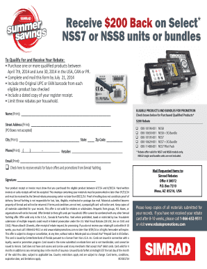 Simrad Rebate Form